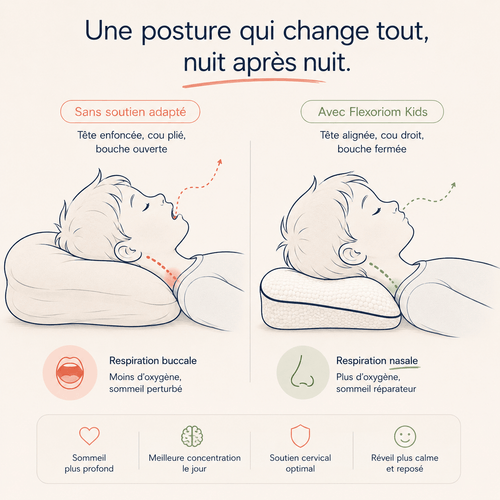 Flexoriom Kids™ — Oreiller ergonomique enfant