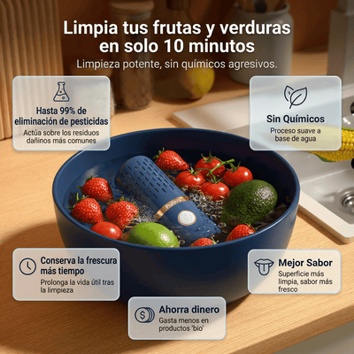 Purova™ — Lavar con agua no es suficiente. Elimina el 99% de los pesticidas en 10 minutos.