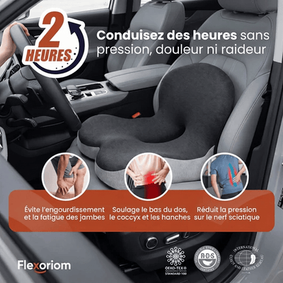 Coussin Orthopédique Flexoriom — Conduisez sans douleur, arrivez sans fatigue