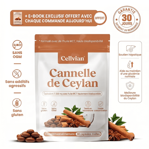 Cannelle de Ceylan 7 200 mg — soutien naturel de la glycémie