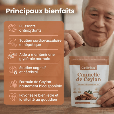 Cannelle de Ceylan 7 200 mg — soutien naturel de la glycémie