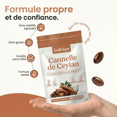 Cannelle de Ceylan 7 200 mg — soutien naturel de la glycémie
