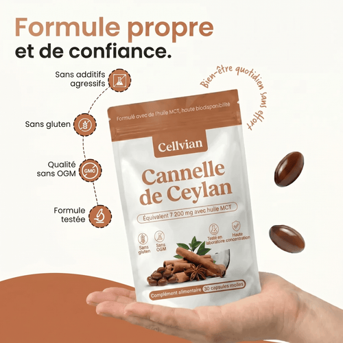 Cannelle de Ceylan 7 200 mg — soutien naturel de la glycémie